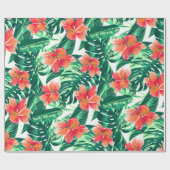 Tropisch oranje hibiscus cadeaupapier (Vlak)