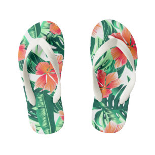 Tropisch oranje hibiscus kinder teenslippers