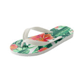 Tropisch oranje hibiscus kinder teenslippers (Schuin)