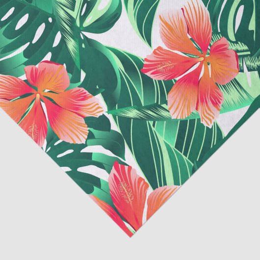 Tropisch oranje hibiscus tissuepapier (Detail)