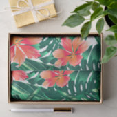 Tropisch oranje hibiscus tissuepapier (Geschenk)