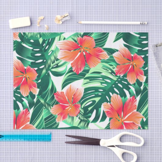Tropisch oranje hibiscus tissuepapier (Craft)