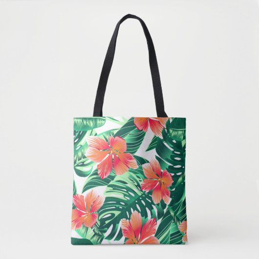 Tropisch oranje hibiscus tote bag (Voorkant)