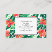 Tropisch oranje hibiscus visitekaartje (Achterkant)