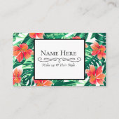 Tropisch oranje hibiscus visitekaartje (Voorkant)
