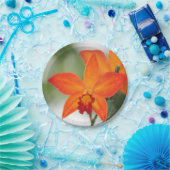 Tropisch Oranje orchidee Bord (Feest)