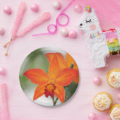 Tropisch Oranje orchidee Bord (Feest)