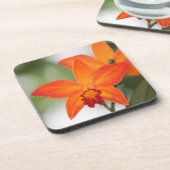Tropisch Oranje orchidee Onderzetter (Linkerzijde)
