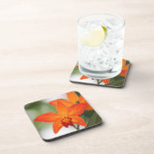 Tropisch Oranje orchidee Onderzetter (Rechterzijde)