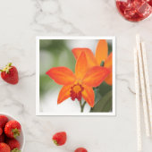 Tropisch Oranje orchidepapier Napkin Servet (Insitu)
