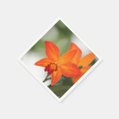 Tropisch Oranje orchidepapier Napkin Servet (Hoek)