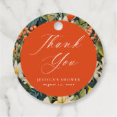 Tropisch Oranje Paradijs Bedankt Bedankjes Labels (Achterkant)