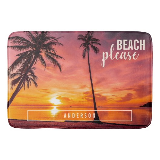 Tropisch Oranje  strand Badmat (Voorkant)