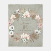Tropisch Orchid Floral Boho Bohemian Familienaam Fleece Deken (Voorkant)