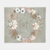 Tropisch Orchid Floral Boho Bohemian Familienaam Fleece Deken (Voorkant (Horizontaal))