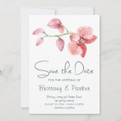 Tropisch orchidee bruiloft save the date (Voorkant)