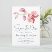 Tropisch orchidee bruiloft save the date (Staand voorkant)