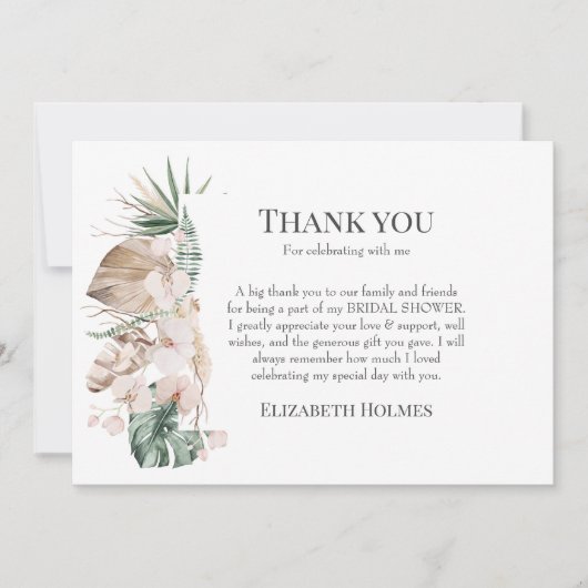 Tropisch orchidee en Vrijgezellenfeest van Monster Bedankkaart (Voorkant)