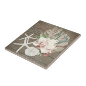 Tropisch orchidee Floral Beach Ocean Seashells Woo Tegeltje (Zijkant)