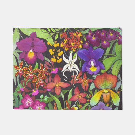 Tropisch orchidee Floral Garden Doormat Deurmat (Voorkant)