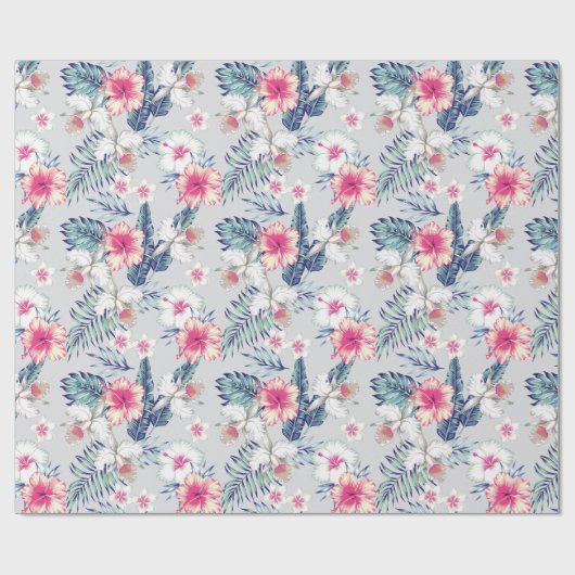 Tropisch orchidee Floral Pattern Cadeaupapier (Vlak)