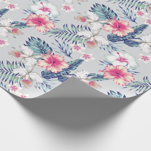 Tropisch orchidee Floral Pattern Cadeaupapier (Hoek)