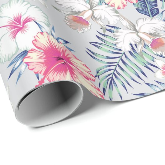 Tropisch orchidee Floral Pattern Cadeaupapier (Rol Hoek)