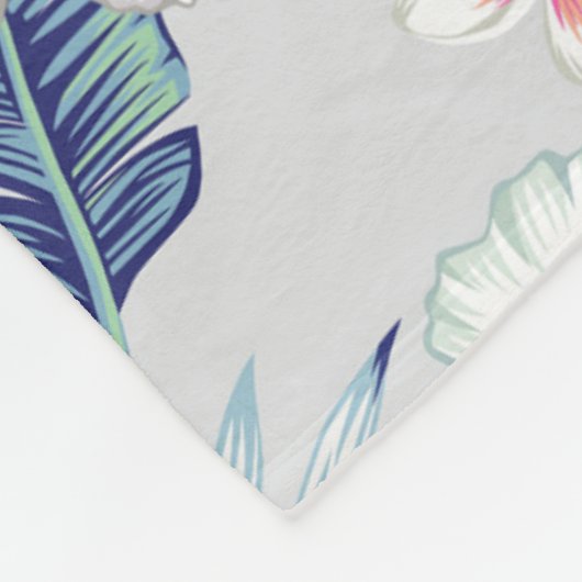 Tropisch orchidee Floral Pattern Fleece Deken (Hoek)