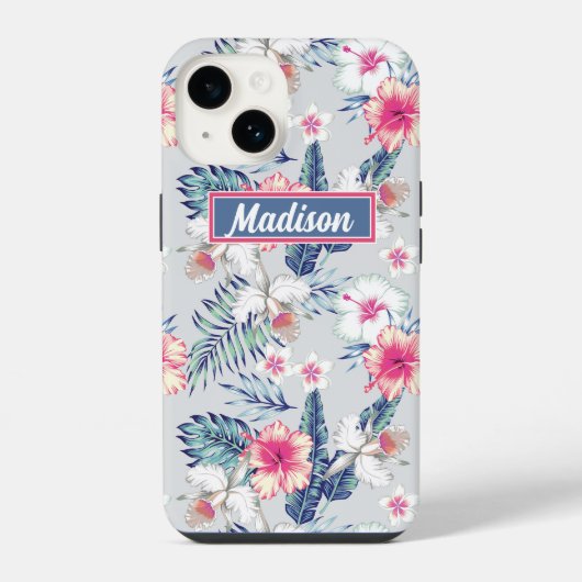 Tropisch orchidee Floral Pattern iPhone Hoesje (Achterkant)