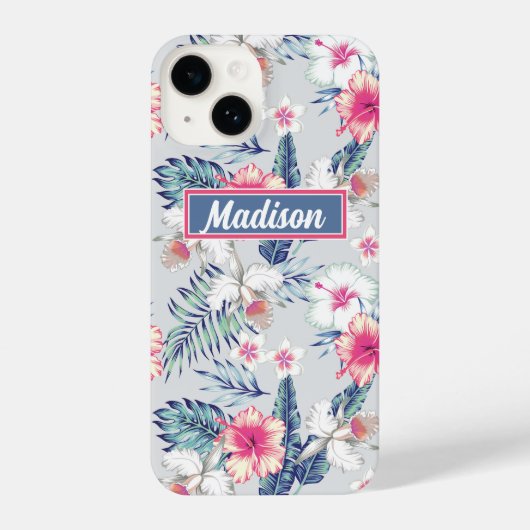 Tropisch orchidee Floral Pattern iPhone Hoesje (Achterkant)