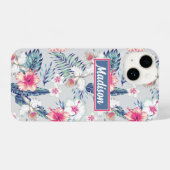 Tropisch orchidee Floral Pattern iPhone Hoesje (Achterkant horizontaal)