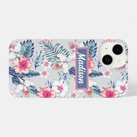 Tropisch orchidee Floral Pattern iPhone Hoesje (Achterkant horizontaal)