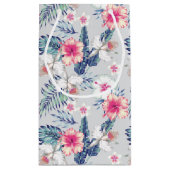 Tropisch orchidee Floral Pattern Klein Cadeauzakje (Achterkant)