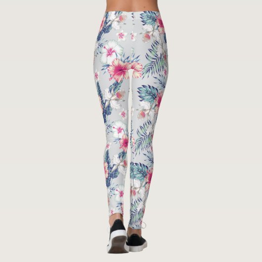 Tropisch orchidee Floral Pattern Leggings (Achterkant)