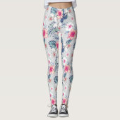 Tropisch orchidee Floral Pattern Leggings (Voorkant)