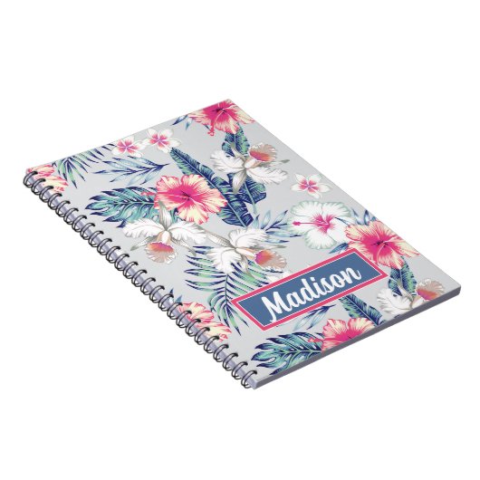 Tropisch orchidee Floral Pattern Notitieboek (Rechterzijde)