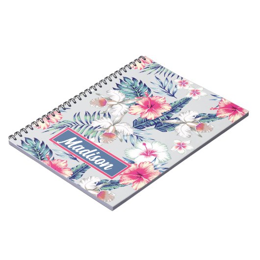 Tropisch orchidee Floral Pattern Notitieboek (Linkerzijde)