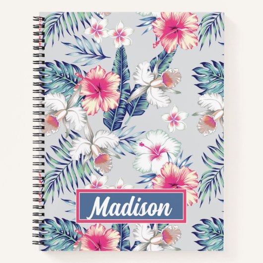 Tropisch orchidee Floral Pattern Notitieboek (Voorkant)