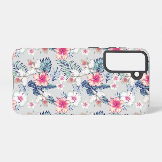 Tropisch orchidee Floral Pattern Samsung Galaxy Hoesje (Achterkant horizontaal)