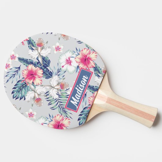 Tropisch orchidee Floral Pattern Tafeltennisbatje (Zijkant)