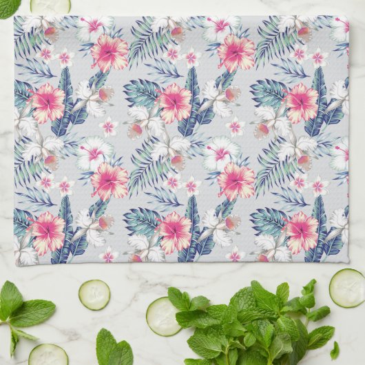 Tropisch orchidee Floral Pattern Theedoek (Gevouwen)