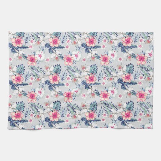 Tropisch orchidee Floral Pattern Theedoek (Horizontaal)