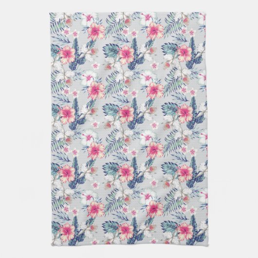 Tropisch orchidee Floral Pattern Theedoek (Verticaal)