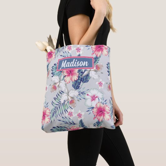 Tropisch orchidee Floral Pattern Tote Bag (Dichtbij)