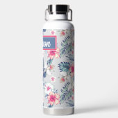 Tropisch orchidee Floral Pattern Waterfles (Achterkant)