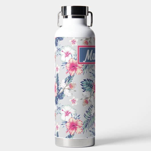 Tropisch orchidee Floral Pattern Waterfles (Voorkant)