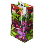 Tropisch orchidee fluitje tuft-tas klein cadeauzakje (Achterkant Gekanteld)