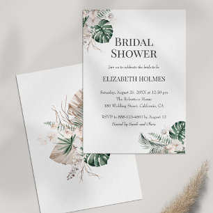 Tropisch orchidee Monstera Bridal Shower Invitatio Kaart