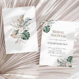 Tropisch orchidee Monstera Bridal Shower Invitatio Kaart