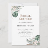 Tropisch orchidee Monstera Bridal Shower Invitatio Kaart (Voorkant)